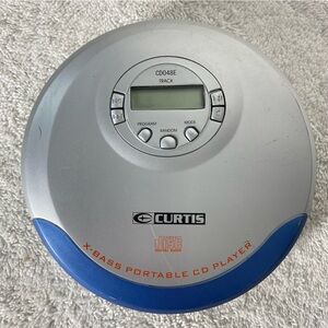 Vintage Curtis X Bass Silver and Blue Portable CD Player Discman